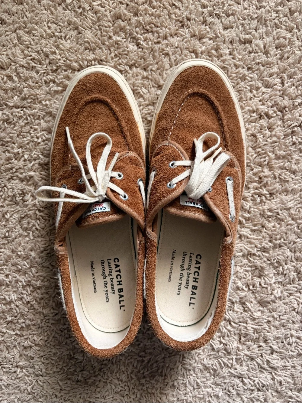 Catchball Brown Suede Boat Shoes Mens Size 10